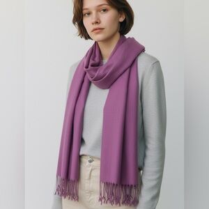 Pashmina Fringed Scarf Wrap Pink